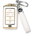 thumbnail image 1 of Key Fob Cover Compatible with Jeep Grand Cherokee Wagoneer Grand Cherokee L 2021-2023 Keychain Case Holder Protector,White, 1 of 7
