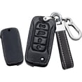 thumbnail image 1 of Key Fob Cover Compatible with Jeep Renegade 2015-2020 Keychain Case Holder Protector,Leather Keychain-black, 1 of 8