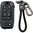 thumbnail image 1 of Key Fob Cover Compatible with Jeep Renegade 2015-2020 Keychain Case Holder Protector,long keychain-Black, 1 of 8