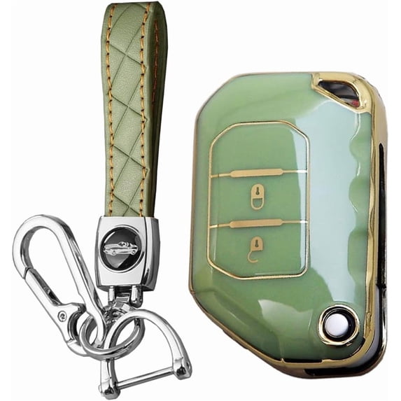 Key Fob Cover Compatible with Jeep Wrangler JL JLU Gladiator Keychain Case Holder Protector,B Green