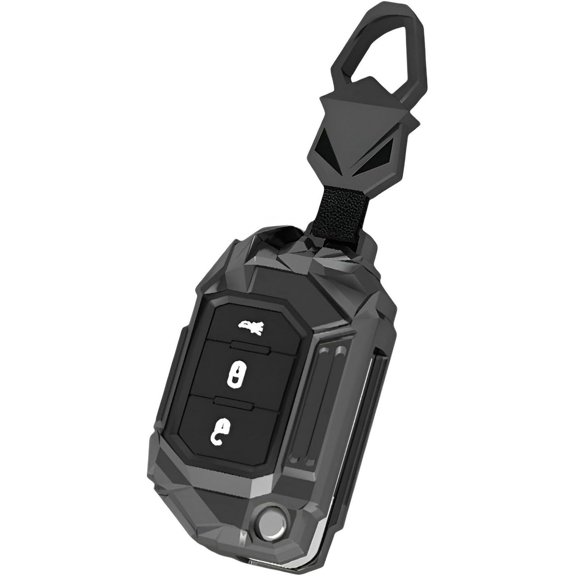 Compatible Key Fob Cover for Jeep Grand Cherokee Dodge Charger Challenger Durango Journey Dart Chrysler 300 Key Case Holder Protector Metal Keychain
