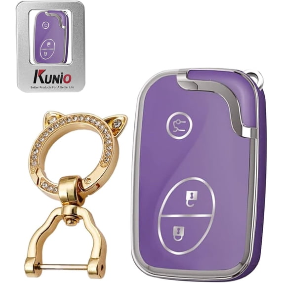 Key Fob Cover Compatible with Lexus CT200H ES350 Keychain Case Holder Protector,B Pink Purple
