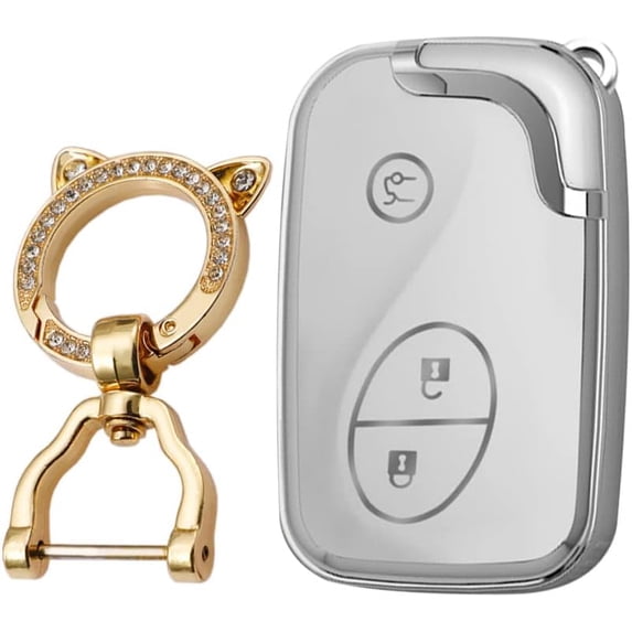 Key Fob Cover Compatible with Lexus CT200H ES350 Keychain Case Holder Protector,B White