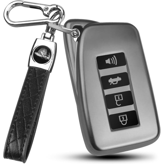 Key Fob Cover Compatible with Lexus ES GS NX LS RX RC GX LX 570 200 250 350 460 300 F 450h 600h Keychain Case Holder Protector,Grey