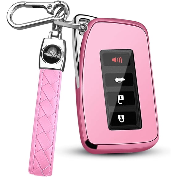 Key Fob Cover Compatible with Lexus ES GS NX LS RX RC GX LX 570 200 250 350 460 300 F 450h 600h Keychain Case Holder Protector,Pink