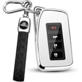 thumbnail image 1 of Key Fob Cover Compatible with Lexus ES GS NX LS RX RC GX LX 570 200 250 350 460 300 F 450h 600h Keychain Case Holder Protector,Silver, 1 of 6