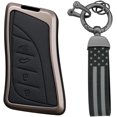 thumbnail image 1 of Key Fob Cover Compatible with Lexus ES IS LS LC NX RX LX RC GX UX TX 2018-2025 4 Button Keychain Case Holder Protector,Black-USA Flag keychain, 1 of 8