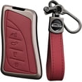 thumbnail image 1 of Key Fob Cover Compatible with Lexus ES IS LS LC NX RX LX RC GX UX TX 2018-2025 4 Button Keychain Case Holder Protector,Red-Long keychain, 1 of 7