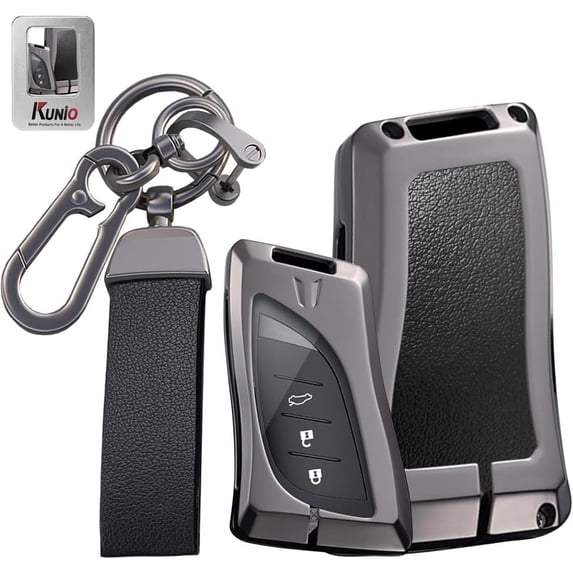 Key Fob Cover Compatible with Lexus ES IS LS LC NX RX LX RC GX UX TX Leather 3 Button 2018-2025 Keychain Case Holder Protector,Black-long Keychain
