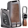 thumbnail image 1 of Key Fob Cover Compatible with Lexus ES IS LS LC NX RX LX RC GX UX TX Leather 3 Button 2018-2025 Keychain Case Holder Protector,Brown-short Keychain, 1 of 9