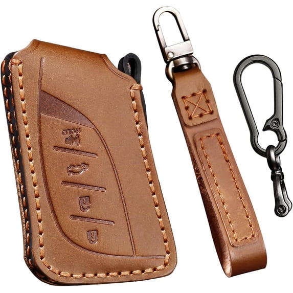 Key Fob Cover Compatible with Lexus ES LS LC RX NX LX TX GX 2018-2025 Keychain Case Holder Protector,Brown