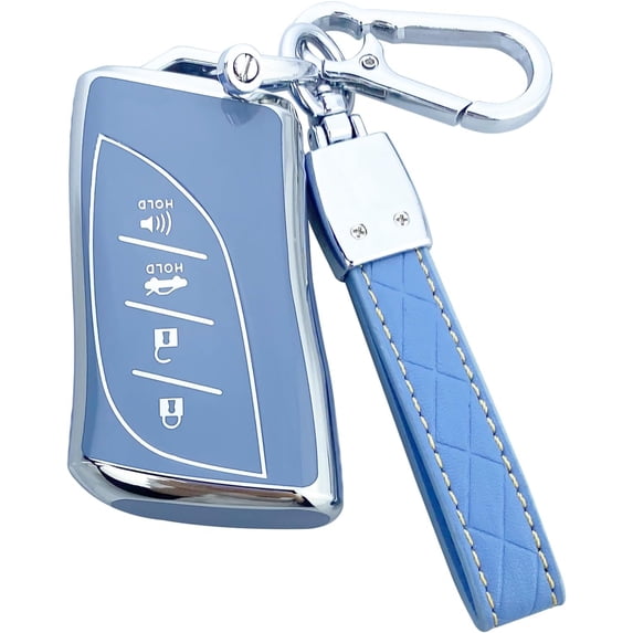 Key Fob Cover Compatible with Lexus ES NX GX RX UX LC LS Key Case Shell with Keychain,Blue