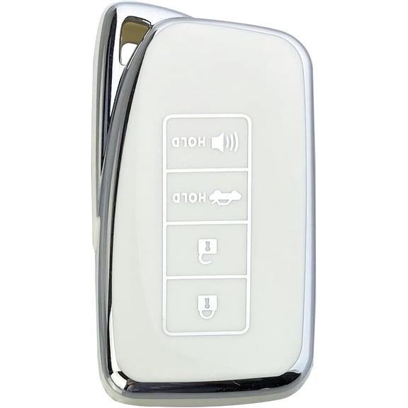 Key Fob Cover Compatible with Lexus ES350 NX300h RC RX IS 300 350 200t GS450H LX570 Keychain Case Holder Protector,White-Single Set