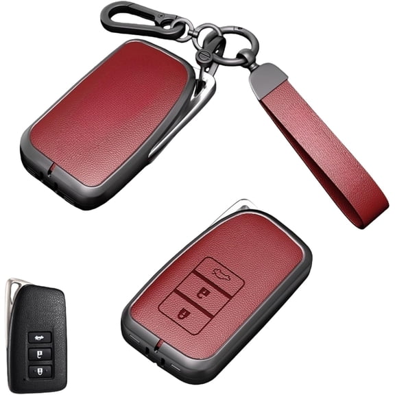 Key Fob Cover Compatible with Lexus GS ES IS RC NX LX RX 200 250 300 2013-2025 5 Button Zinc Alloy Keychain Case Holder Protector,Red B