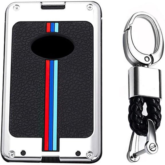 Key Fob Cover Compatible with Lexus LX570 LS460 LX600 2016-2022 4 Button Keychain Case Holder Protector,1,A keychain-Silver