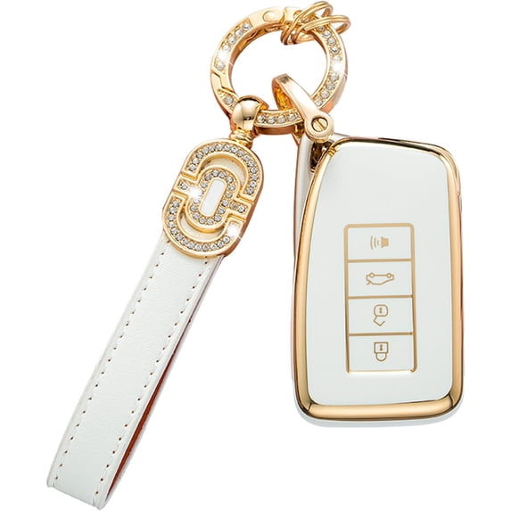 Key Fob Cover Compatible with Lexus RX ES GS LS NX RS GX LX RC LC 2013-2017 5 Button TPU Keychain Case Holder Protector,Model-a(white)