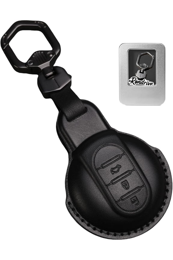 Key Fob Cover Compatible with MINI Cooper Hardtop Clubman Countryman Paceman Keychain Case Holder Protector,Black