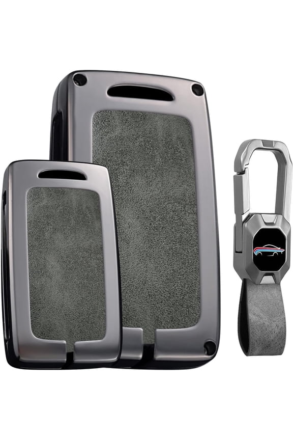 Key Fob Cover Compatible with Mazda 2 3 6 CX-30 MX5 MX-30 2025 Keychain Case Holder Protector,Gray-short Keychain