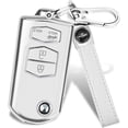 thumbnail image 1 of Key Fob Cover Compatible with Mazda 3 6 8 CX-3 CX-5 CX-7 CX-9 Miata MX-5 RX-8 Keychain Case Holder Protector,Silver-white, 1 of 6