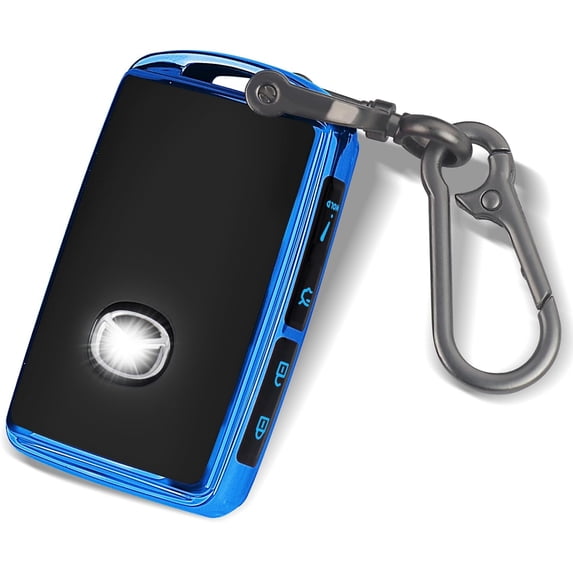 Key Fob Cover Compatible with Mazda 3 6 CX-5 CX-9 CX-30 CX-50 CX-70 2019-2025 Keychain Case Holder Protector,Blue
