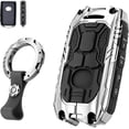 thumbnail image 1 of Key Fob Cover Compatible with Mazda 3 Hatchback CX4 CX5 CX8 CX9 CX-30 Keychain Case Holder Protector,Silver, 1 of 5