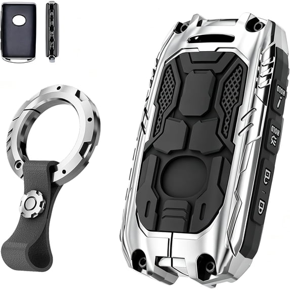 Key Fob Cover Compatible with Mazda 3 Hatchback CX4 CX5 CX8 CX9 CX-30 Keychain Case Holder Protector,Silver