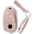 thumbnail image 1 of Key Fob Cover Compatible with Mercedes Benz A B C G R M E S Class C300 AMG GLC 300 GLA Maybach S 680 2025-2026 Keychain Case Holder Protector,A Pink, 1 of 7