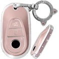 thumbnail image 1 of Key Fob Cover Compatible with Mercedes Benz A B C G R M E S Class C300 AMG GLC 300 GLA Maybach S 680 2025-2026 Keychain Case Holder Protector,D Pink, 1 of 7
