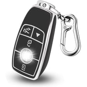Key Fob Cover Compatible with Mercedes-Benz CLS CLK AMG GLC GLE GLS ML SL SLK A C E R S G Keychain Case Holder Protector,A-Black