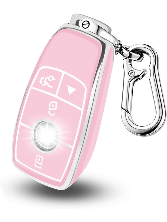 Key Fob Cover Compatible with Mercedes-Benz CLS CLK AMG GLC GLE GLS ML SL SLK A C E R S G Keychain Case Holder Protector,A-Pink