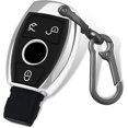 thumbnail image 1 of Key Fob Cover Compatible with Mercedes-Benz CLS CLK AMG GLC GLE GLS ML SL SLK A C E R S G Keychain Case Holder Protector,D-Sliver, 1 of 6