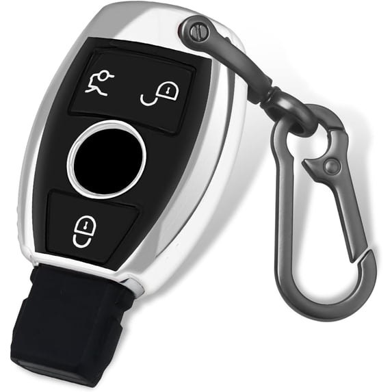 Key Fob Cover Compatible with Mercedes-Benz CLS CLK AMG GLC GLE GLS ML SL SLK A C E R S G Keychain Case Holder Protector,D-Sliver