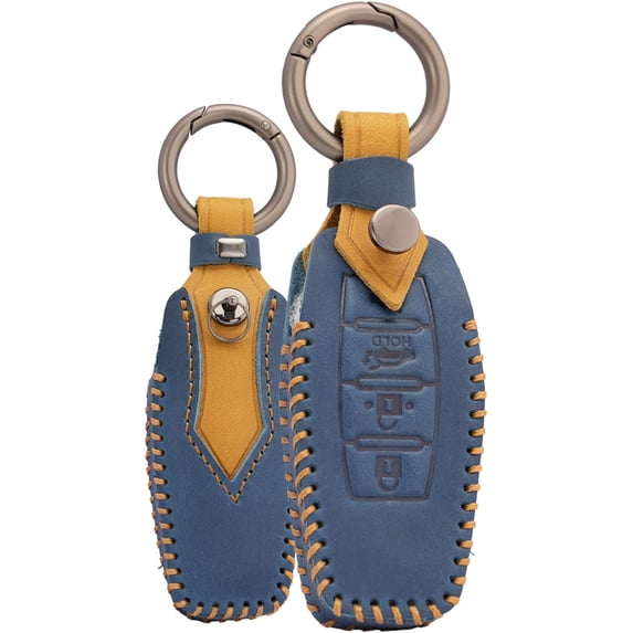 Key Fob Cover Compatible with Mitsubishi Outlander 2021-2022 4 Button Keychain Case Holder Protector,4 Button-blue