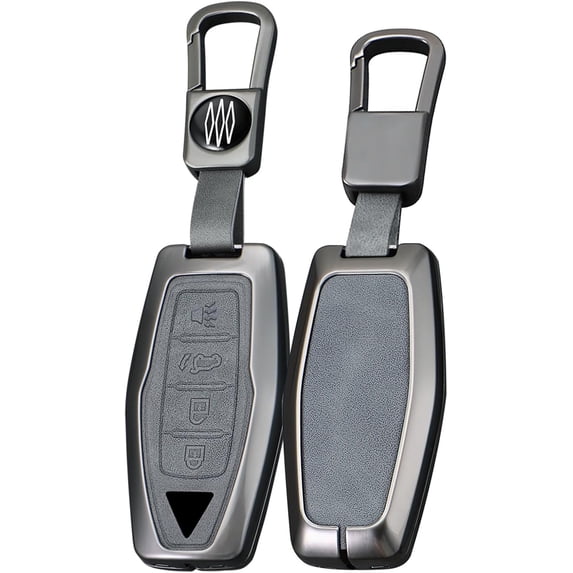 Key Fob Cover Compatible with Mitsubishi Outlander 2021-2023 4 Button Keychain Case Holder Protector,short keychain-Grey