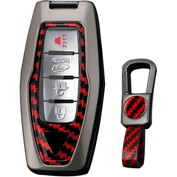 Key Fob Cover Compatible with Mitsubishi Outlander 2021-2024 Keychain Case Holder Protector,Red-Short keychain