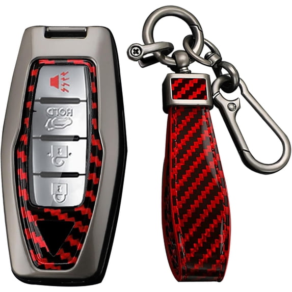 Key Fob Cover Compatible with Mitsubishi Outlander 2021-2024 Keychain Case Holder Protector,Red-long Keychain