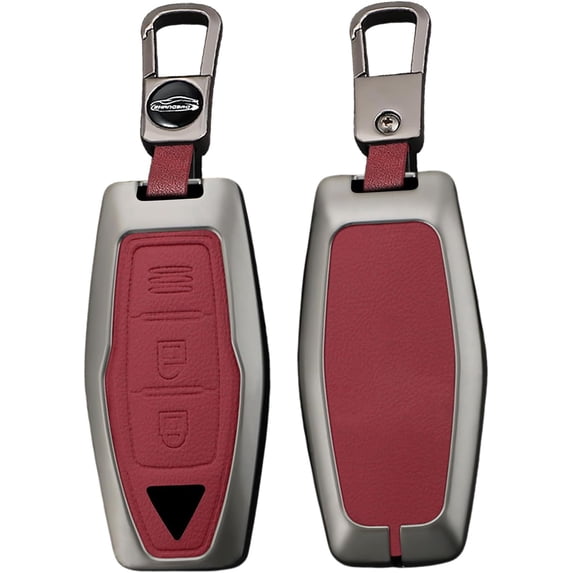 Key Fob Cover Compatible with Mitsubishi Outlander 2021-2025 2 Button Metal Keychain Case Holder Protector,2 Buttons B Keychain Red