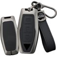 thumbnail image 1 of Key Fob Cover Compatible with Mitsubishi Outlander 2021-2025 2 Button Metal Keychain Case Holder Protector, 1 of 9