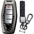 thumbnail image 1 of Key Fob Cover Compatible with Mitsubishi Outlander 2021-2025 4 Button Keychain Case Holder Protector,Long Keychain-black, 1 of 8