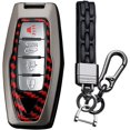 thumbnail image 1 of Key Fob Cover Compatible with Mitsubishi Outlander 2021-2025 4 Button Keychain Case Holder Protector,Long Keychain-red, 1 of 8