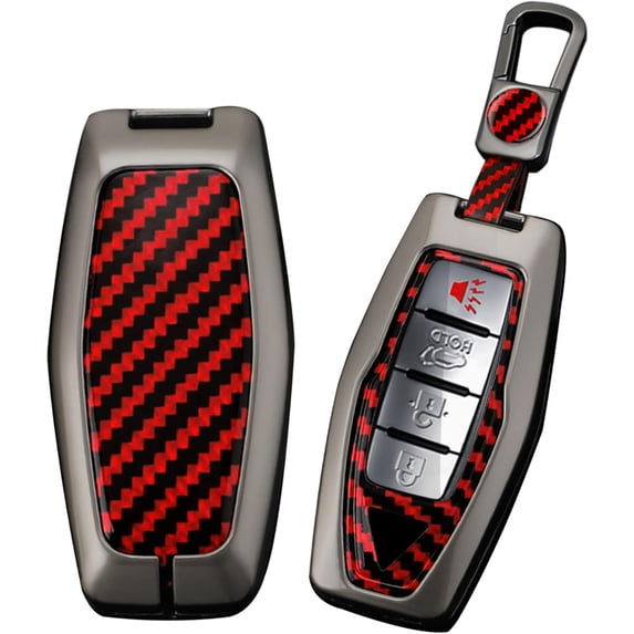 Key Fob Cover Compatible with Mitsubishi Outlander 2021-2025 4 Button Keychain Case Holder Protector,Short Keychain-red