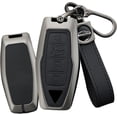 thumbnail image 1 of Key Fob Cover Compatible with Mitsubishi Outlander 2021-2025 4 Button Keychain Case Holder Protector,long-Black, 1 of 9