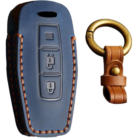 Key Fob Cover Compatible with Mitsubishi Outlander 2023 Keychain Case Holder Protector,2 Buttons Blue