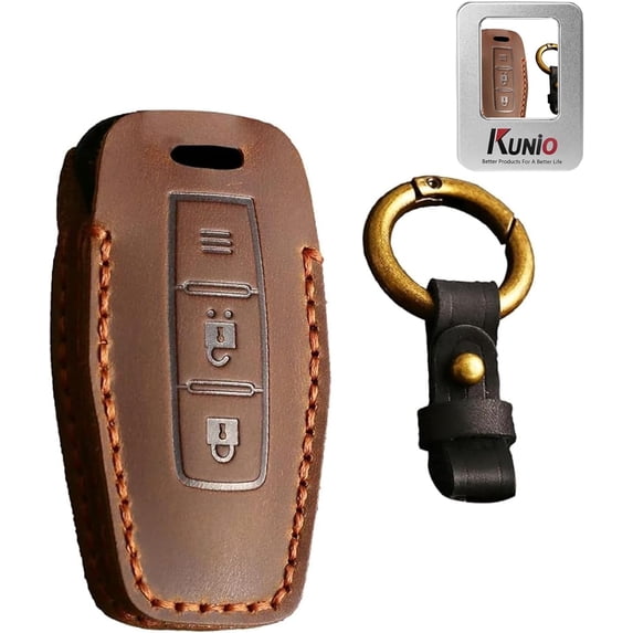 Key Fob Cover Compatible with Mitsubishi Outlander 2023 Keychain Case Holder Protector,2 Buttons Brown