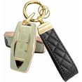 thumbnail image 1 of Key Fob Cover Compatible with Mitsubishi Outlander 4 Button TPU Leather Silicone Keychain Case Holder Protector,4 Buttons Gold Green, 1 of 6