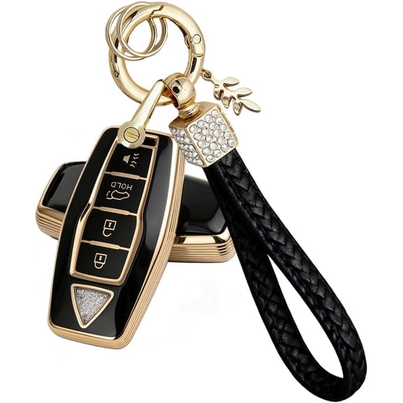 Key Fob Cover Compatible with Mitsubishi Outlander 4 Button Leather ...