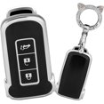 thumbnail image 1 of Key Fob Cover Compatible with Mitsubishi Outlander PHEV Eclipse Cross Pajero Delica D5 2018-2023 TPU Keychain Case Holder Protector,B Black, 1 of 9