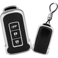 thumbnail image 1 of Key Fob Cover Compatible with Mitsubishi Outlander PHEV Eclipse Cross Pajero Delica D5 2018-2023 TPU Keychain Case Holder Protector,D Black, 1 of 8