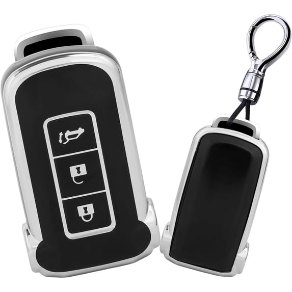 Key Fob Cover Compatible with Mitsubishi Outlander PHEV Eclipse Cross Pajero Delica D5 2018-2023 TPU Keychain Case Holder Protector,D Black