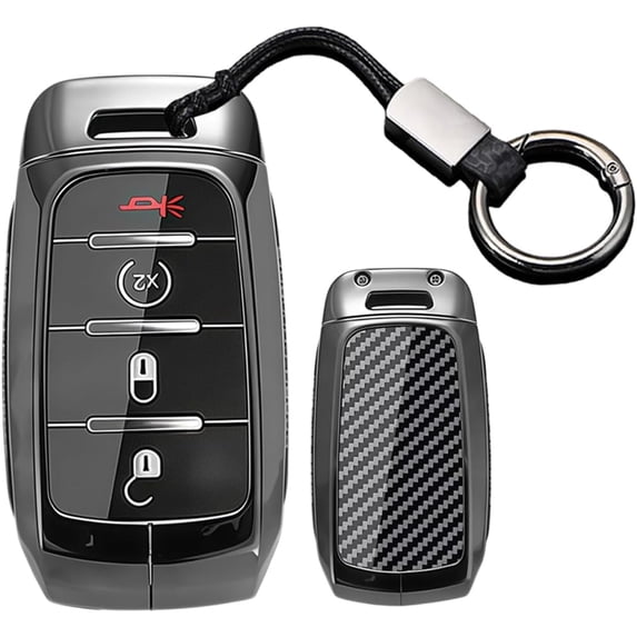 Key Fob Cover Compatible with Ram 1500 2500 3500 4500 5500 2019-2026 Carbon Pattern Keychain Case Holder Protector,B